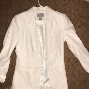 H&M White Linen Blazer sz 4